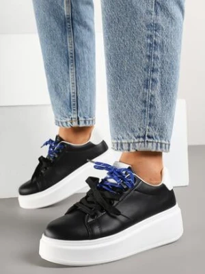 Czarno-Białe Sneakersy Ozdobione Podwójnym Wiązaniem Zdivane
