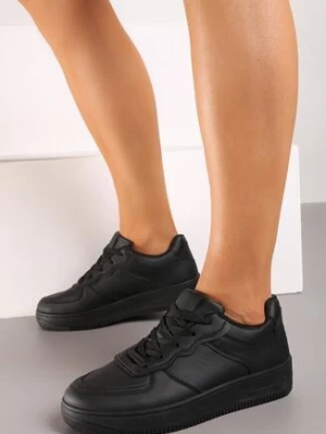 Czarne Sneakersy Sznurowane Finos