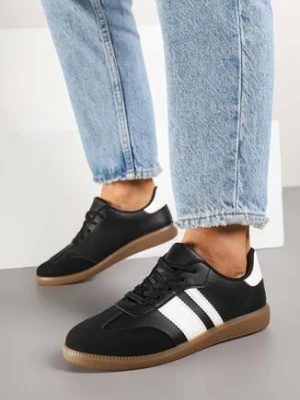 Czarne Sneakersy Tenisówki z Ozdobnymi Paskami Danavin seastar