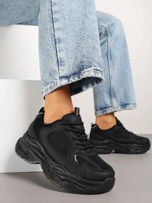 Zdjęcie produktu Czarne Sneakersy Vices na Platformie Ozdobione Tłoczeniem Natiselle