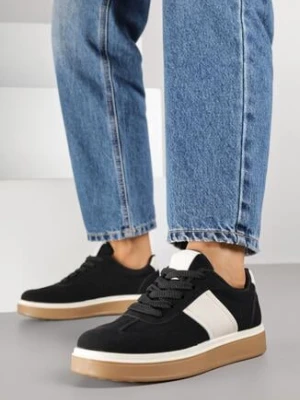 Czarne Sneakersy w Stylu Tenisówek Larrive