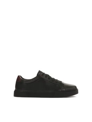Czarne sneakersy z brązową wstawką Kazar