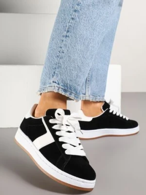 Czarne Sneakersy z Geometrycznym Motywem Taniffia