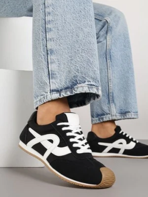 Czarne Sneakersy z Geometrycznym Wzorem Arnenta mulanka
