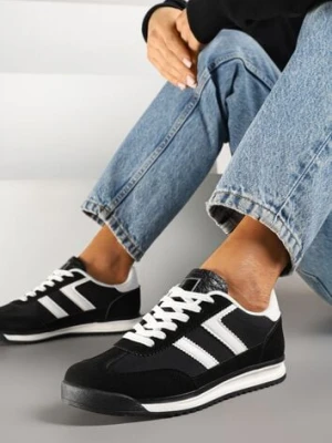 Czarne Sneakersy z Geometrycznym Wzorem Eravania be.sport
