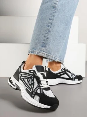 Czarne Sneakersy z Geometrycznym Wzorem Froloti smallawan