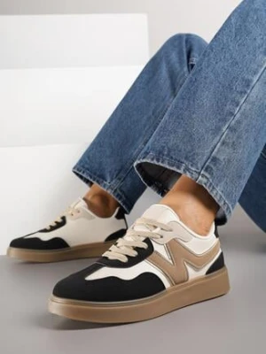Czarne Sneakersy z Geometrycznym Wzorem Nariale ideal