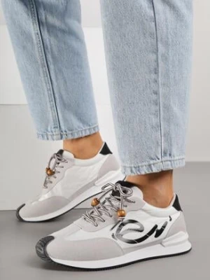 Czarne Sneakersy z Geometrycznym Wzorem Prisnore marquiiz