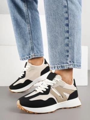 Czarne Sneakersy z Geometrycznym Wzorem Rilestra c'm paris