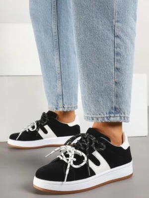 Czarne Sneakersy z Geometrycznym Wzorem Telawiela be.sport