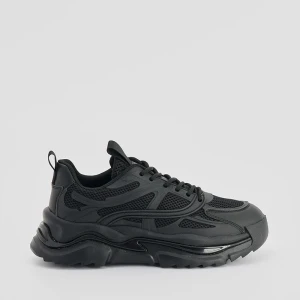 Czarne sneakersy z łączonych materiałów House