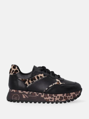 CZARNE SNEAKERSY Z MOTYWEM ZWIERZĘCYM D022LEBLOSP032 Venezia