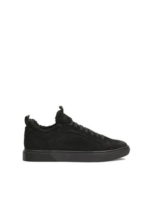 Czarne sneakersy z nubuku i tkaniny Kazar