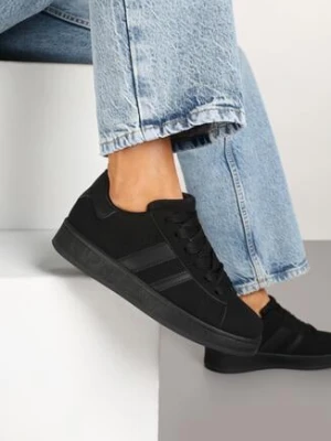 Czarne Sneakersy z Ozdobnymi Naszywkami z Boku Galdexis mulanka