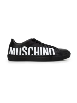 Czarne Sneakersy z Pinafore Metal Moschino
