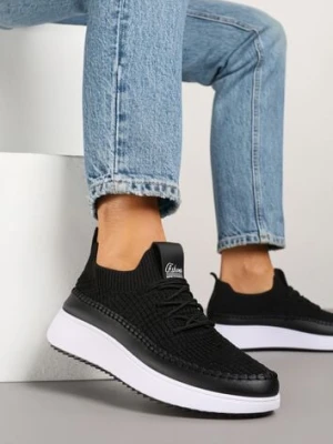 Czarne Buty Sportowe Sneakersy z Siateczkową Cholewką Helazia gogo gogo