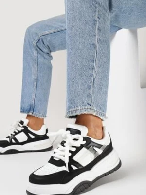 Zdjęcie produktu Czarne Sneakersy z Szerokimi Sznurówkami Platinia