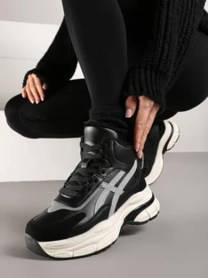 Czarne Sneakersy za Kostkę na Platformie Eloriane