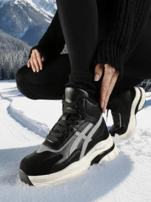 Czarne Sneakersy za Kostkę na Platformie Eloriane