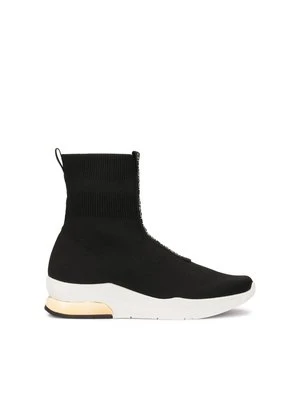 Czarne sneakersy ze skarpetkową cholewką Kazar