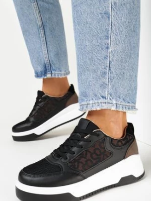Czarne Sneakersy ze Wstawką Rhiain
