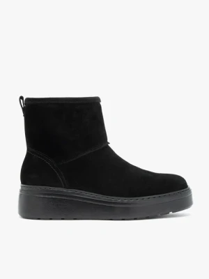 Czarne śniegowce na grubszym spodzie ocieplane wełną Ryłko