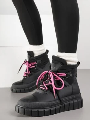 Czarne Śniegowce Vices na Grubej Tłoczonej Podeszwie Anirrise