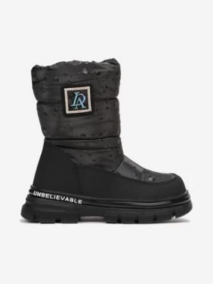 Czarne Śniegowce z Pikowaną Cholewką Tolla