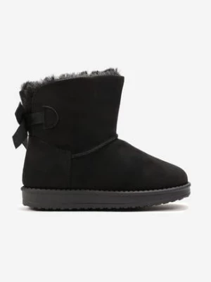 Czarne Śniegowce za Kostkę z Kokardką Dritane