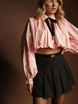 Czarne Spódnico-Spodenki High Waist z Plisowaniem Wykończone Paskiem Eviennes elsa.m by may