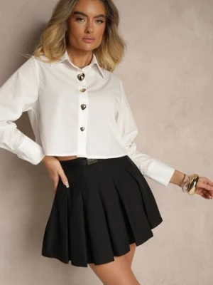 Czarne Spódnico-Spodenki High Waist z Plisowaniem Wykończone Paskiem Eviennes elsa.m by may