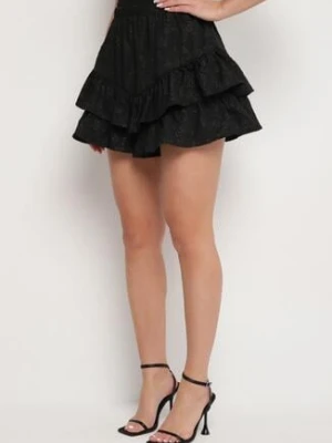 Czarne Spódnico-Szorty z Falbankami Sopelira retro & icone