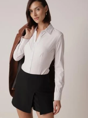 Czarne Spódnico-Szorty z Wysokim Stanem Zdobione Rozcięciem Crethoesa lovery