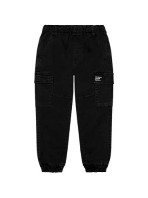 Czarne spodnie chłopięce typu bojówki Minoti