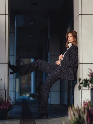 Czarne spodnie damskie Anna Wide z połyskiem – Liaison en Vogue Olsen