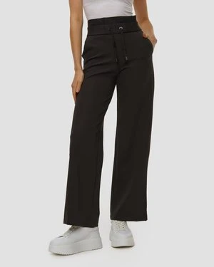 Czarne Spodnie Damskie Z Rozcięciami Sportalm