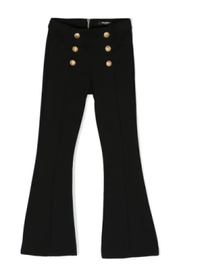 Czarne spodnie dla dziewcząt Aw22 Balmain