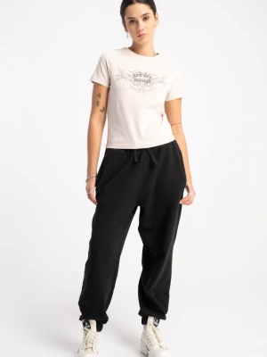 Czarne spodnie dresowe bez nadruków Reporter