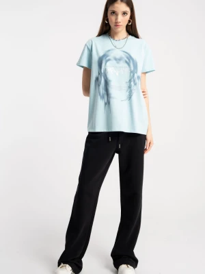 Czarne spodnie dresowe dzwony FLARE Reporter