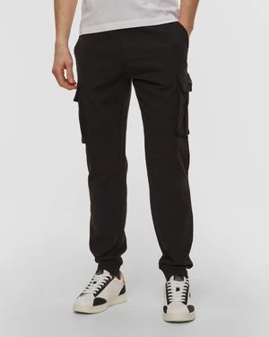 Czarne Spodnie Dresowe Męskie Aeronautica Militare