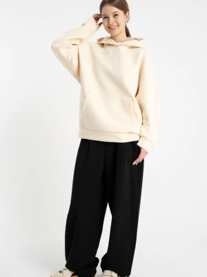 Czarne spodnie dresowe o kroju BARREL bez nadruków Reporter