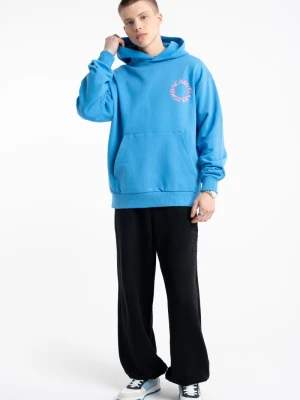 Czarne spodnie dresowe OVERSIZE z przestrzennym haftem Reporter