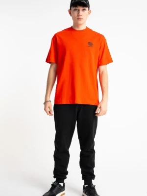 Czarne spodnie dresowe SLIM z minimalistycznym nadrukiem Reporter