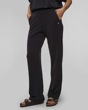 Czarne Spodnie Dresowe Z Modalu Damskie Deha