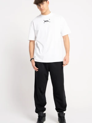 Czarne spodnie dresowe z modnymi cięciami Reporter Young