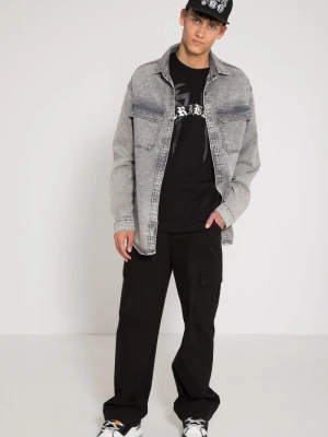 Czarne spodnie dresowe z przestrzennymi kieszeniami Reporter