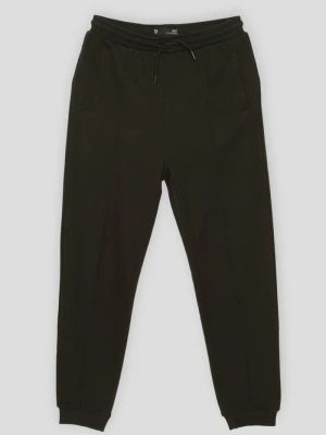 Czarne spodnie dresowe z przeszyciami Reporter