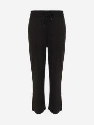 Czarne Spodnie Dresowe z Wysokim Stanem i Ozdobnym Przeszyciem Noerinda glo-story