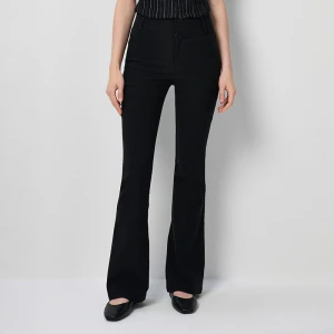 Czarne spodnie dzwony mid waist z bengaliny House