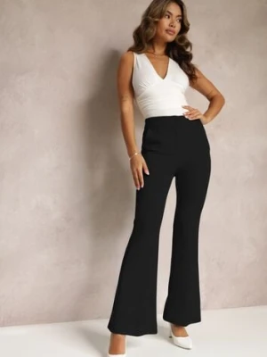 Czarne Spodnie Dzwony z Wysokim Stanem Eudota lily rose